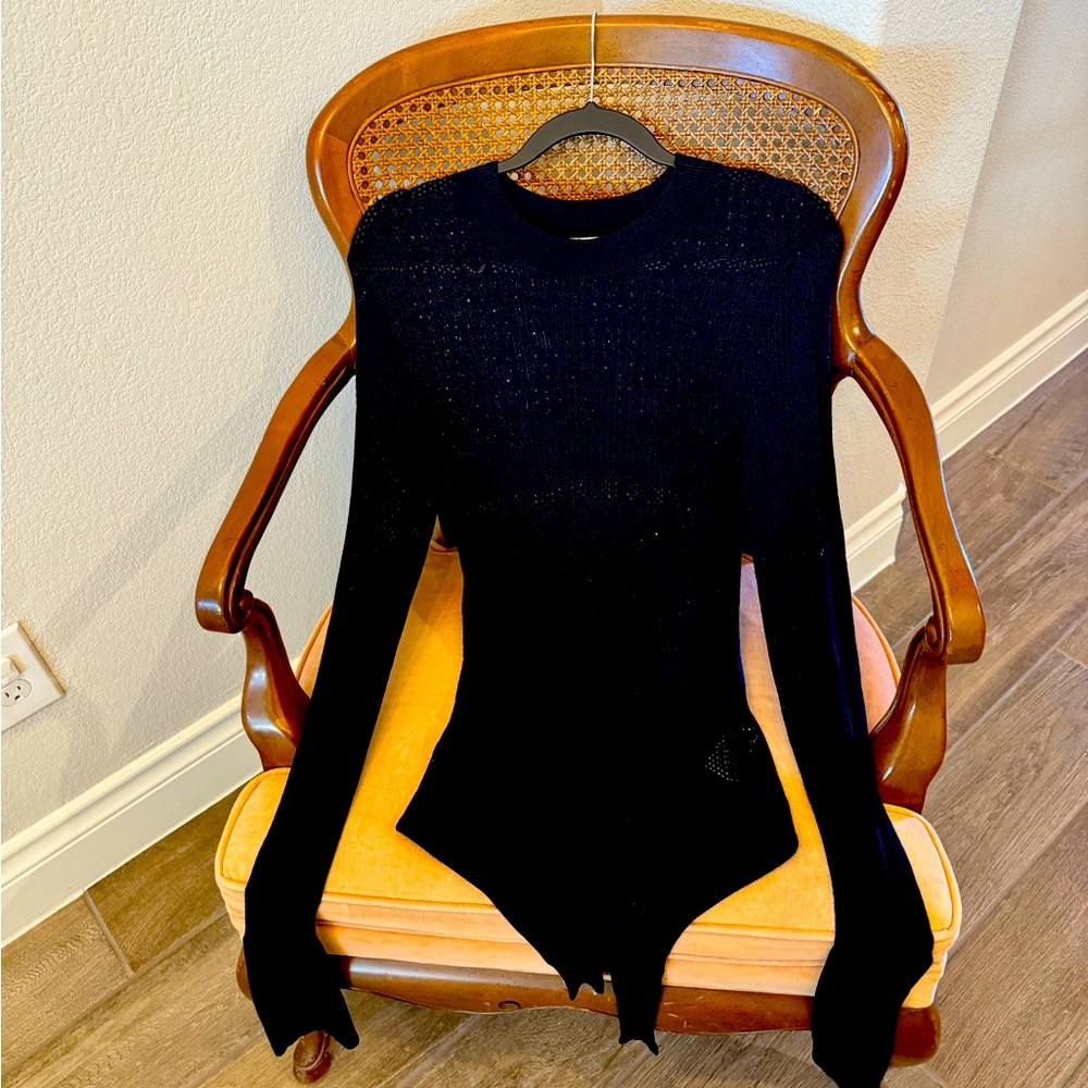Free People Women’s Large Long sleeve black body suit